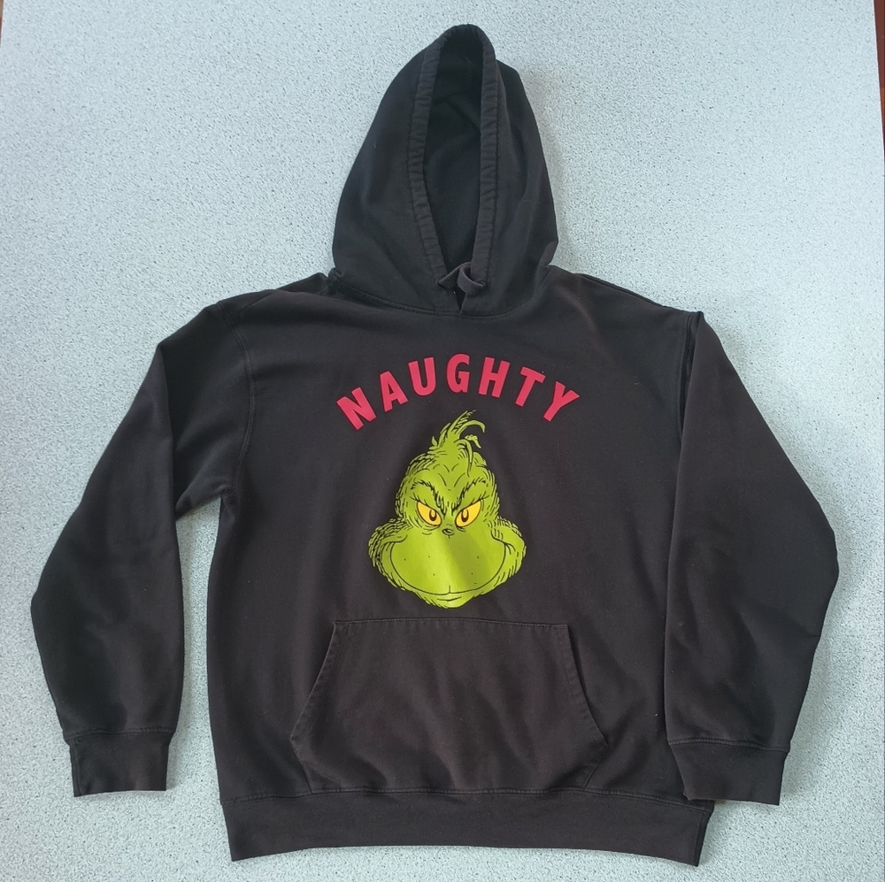 Black Hoodie with Grinch Graphic Youth Large (11-13)